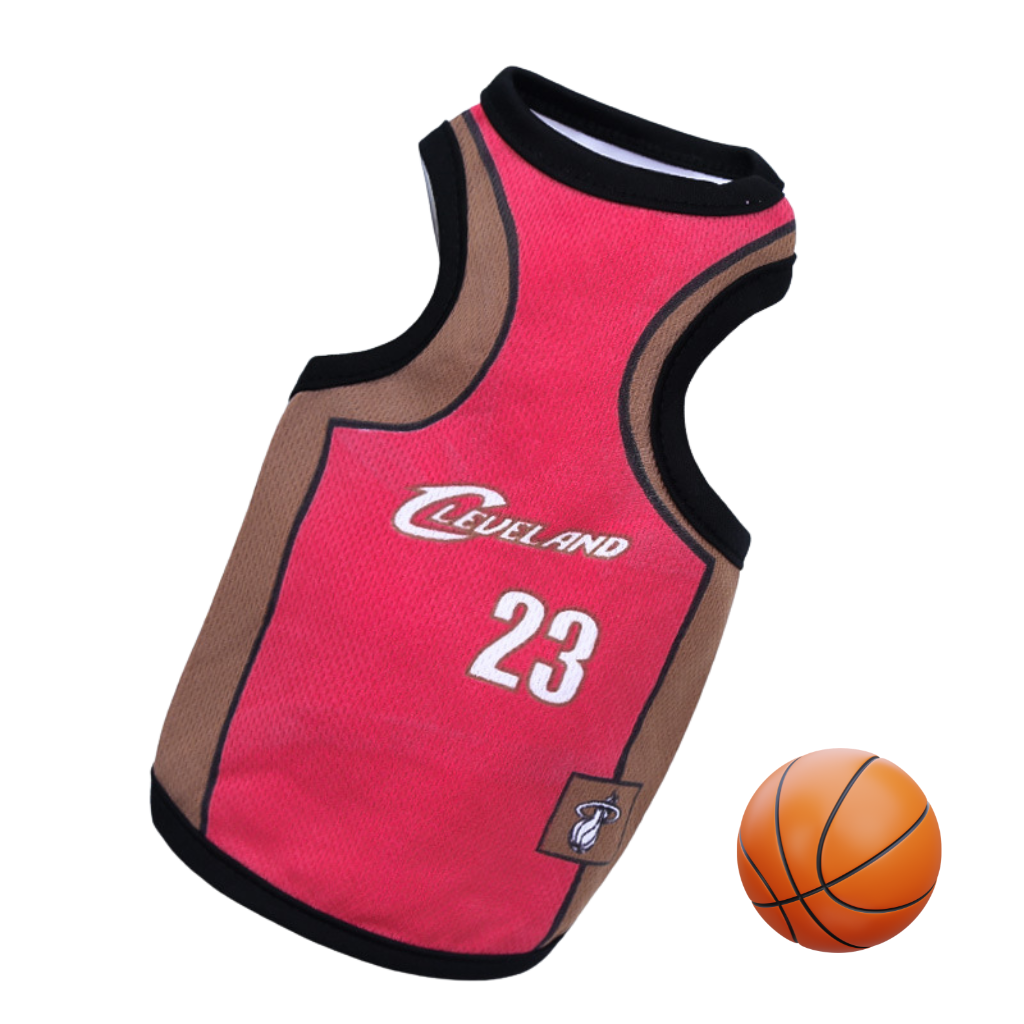 Sports Vest Dog T-Shirt with Number Print Design