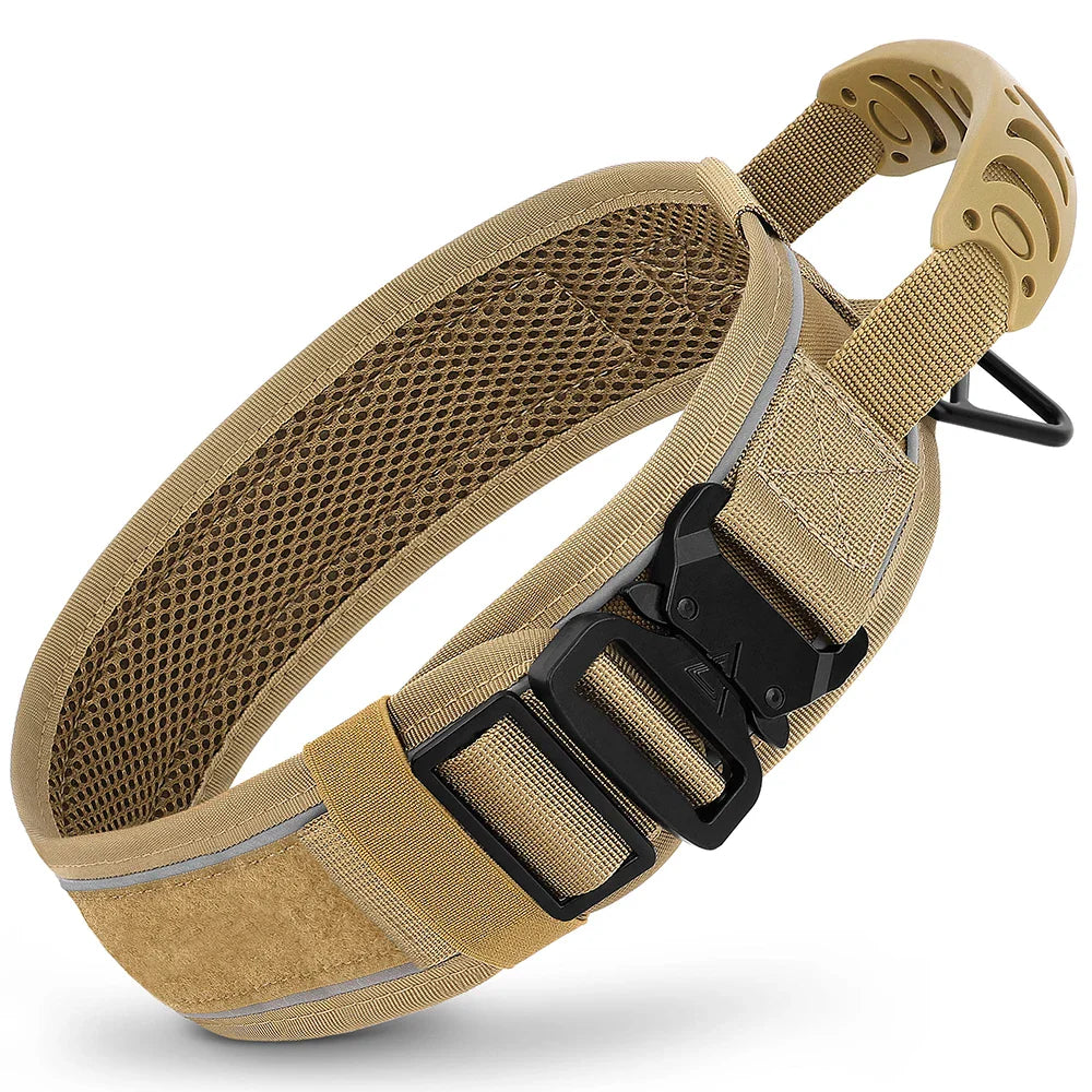 Tactical Dog Collar and Lead Set with Quick-Release Buckle