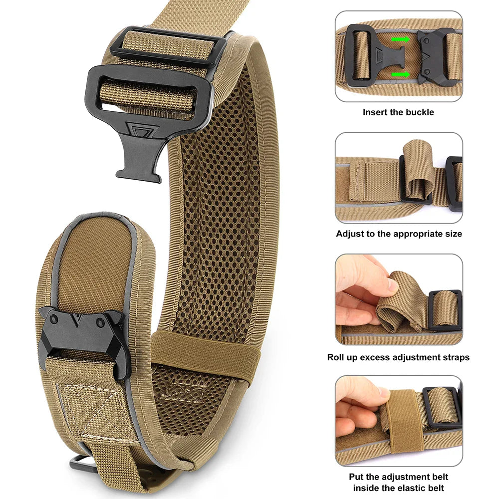 Tactical Dog Collar and Lead Set with Quick-Release Buckle