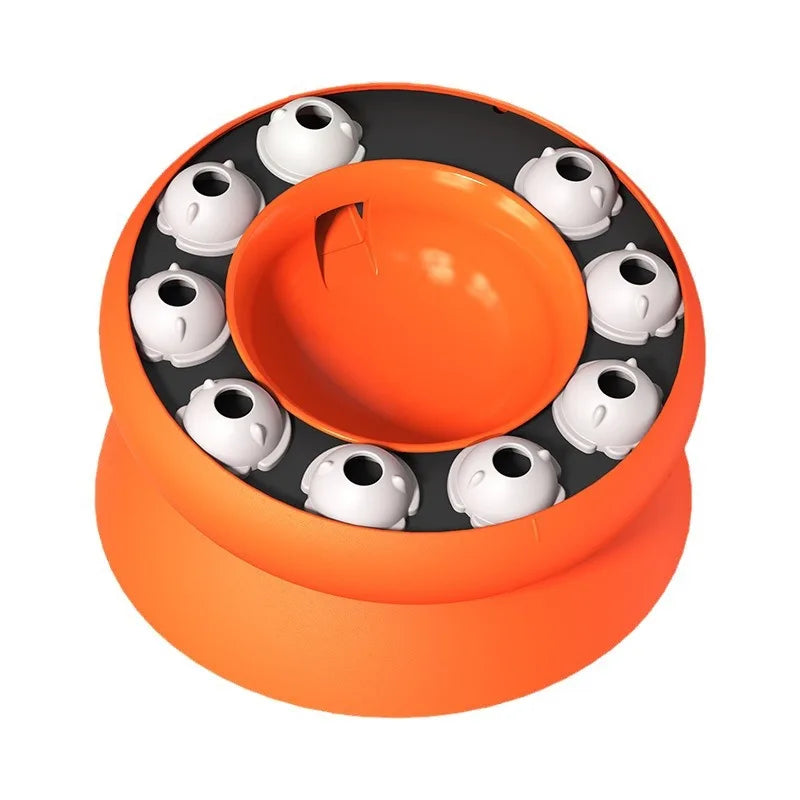 Elevated Cat Slow Feeder Bowl with Rolling Ball Surround