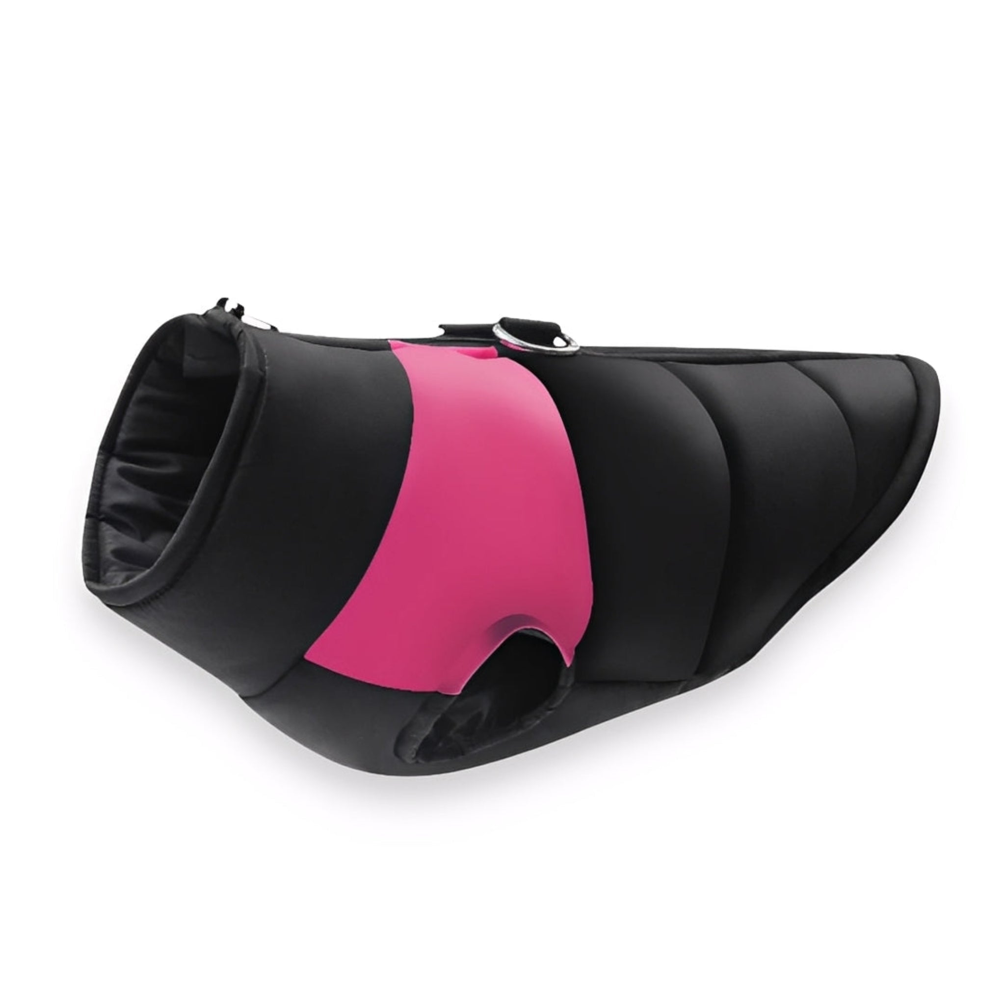 Padded Dog Coat with Zip Fastening and Built-In Lead Attachment