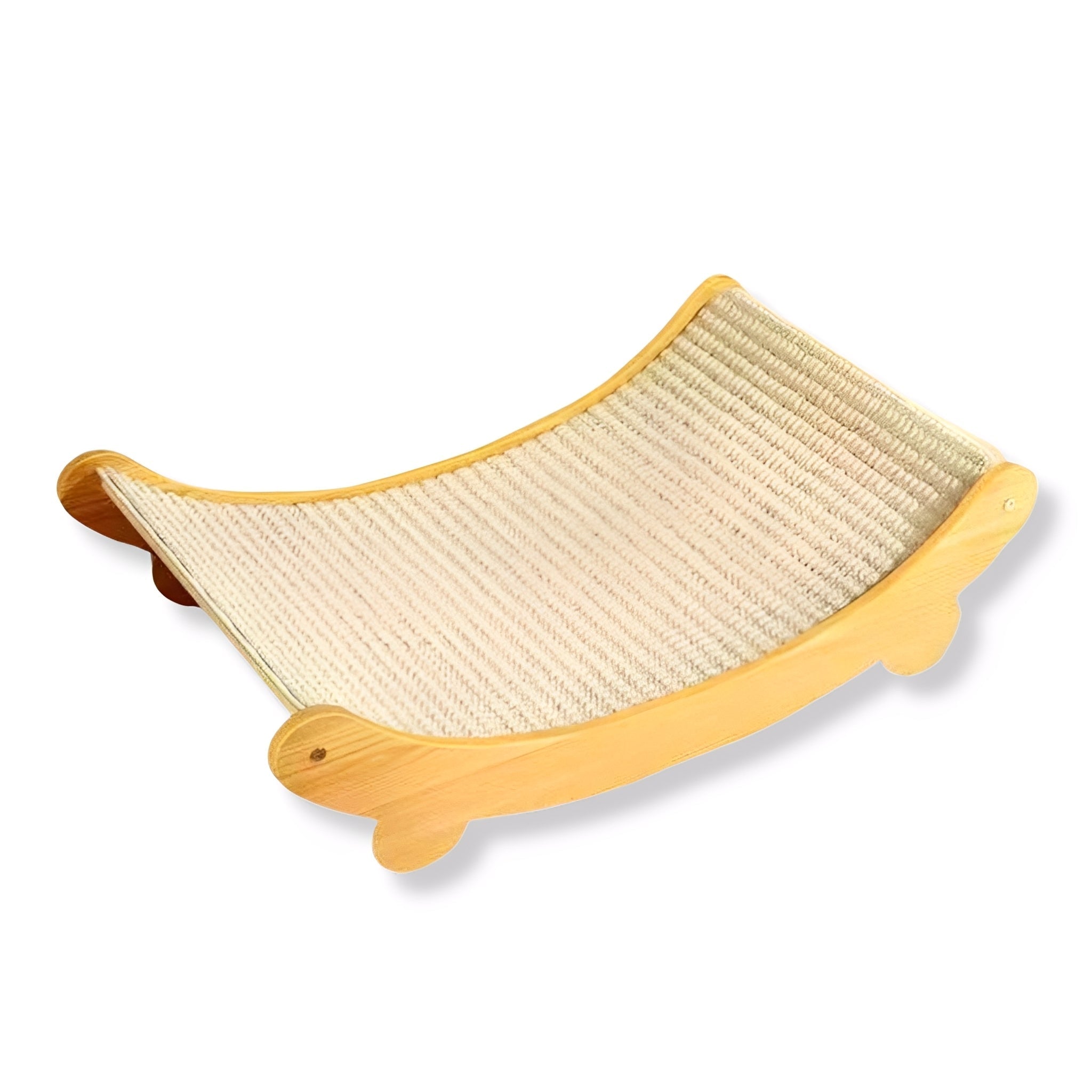 Wooden Cat Scratcher with Curved Resting Board