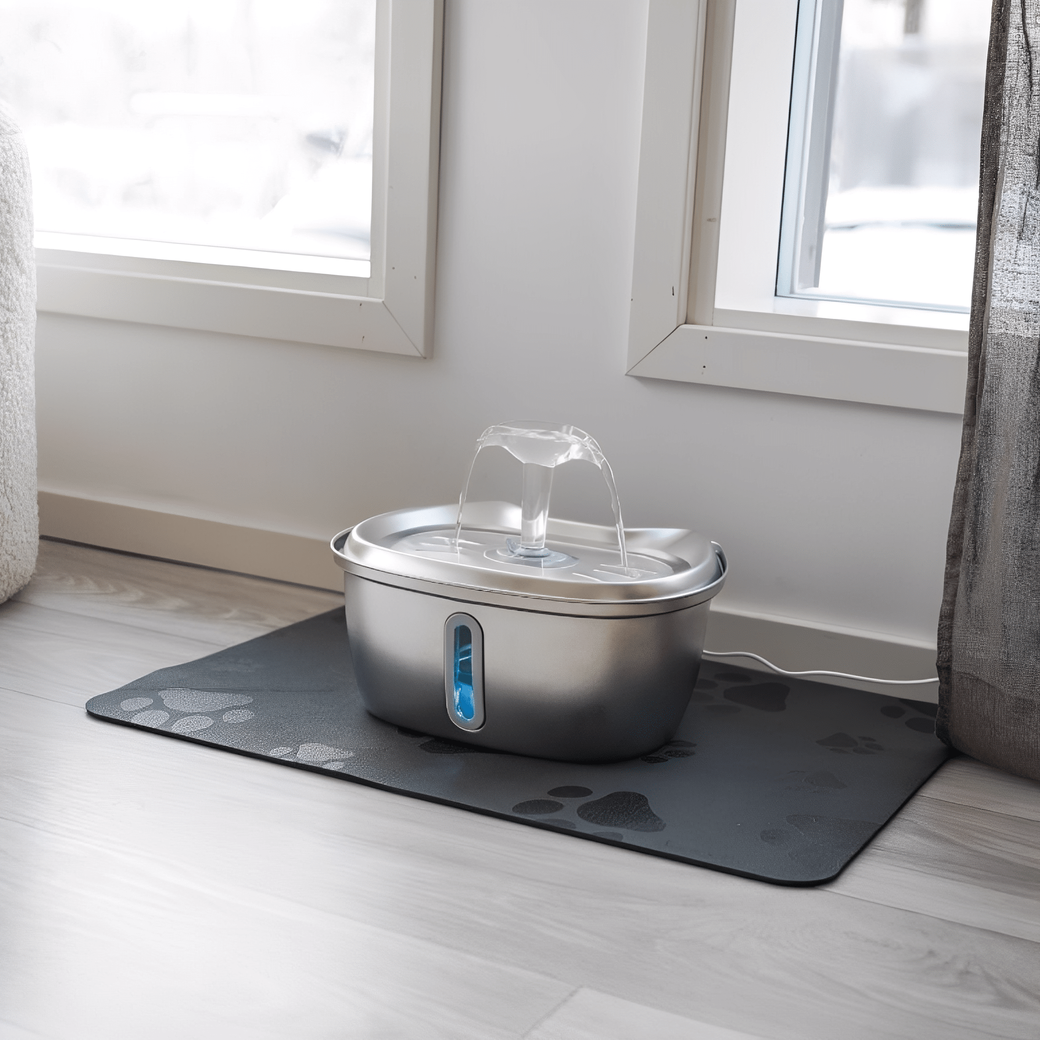 3L Stainless Steel Pet Water Fountain with Filter