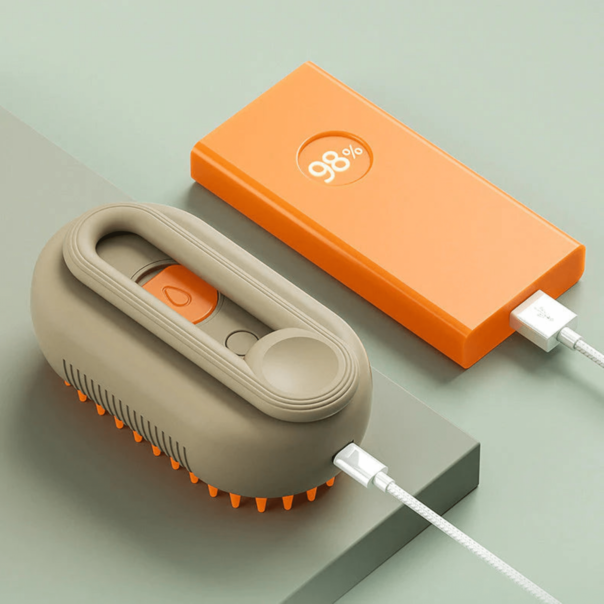 Pet Steam Grooming Brush with One-Press Hair Release