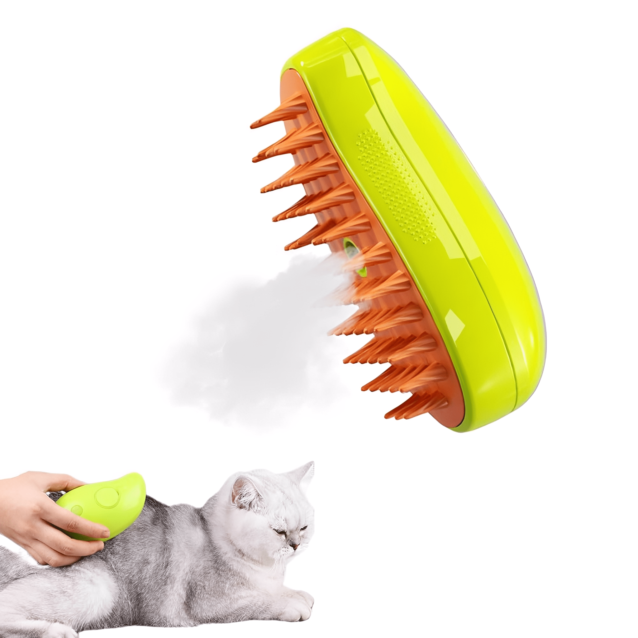 Pet Steam Grooming Brush with Soft Silicone Bristles