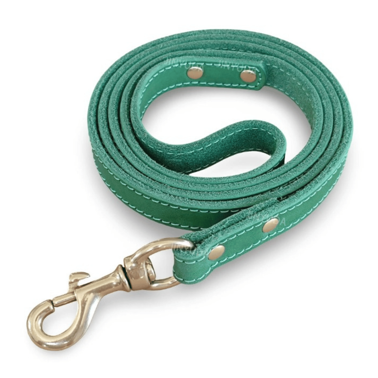 Leather Dog Lead with Gold-Tone Clip Fastening