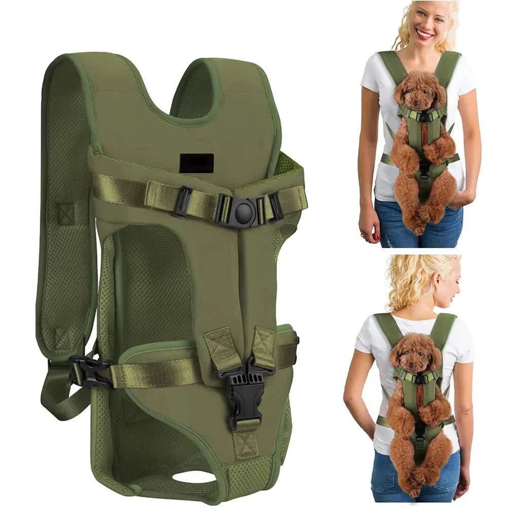 Front-Facing Dog Carrier Backpack with Adjustable Straps
