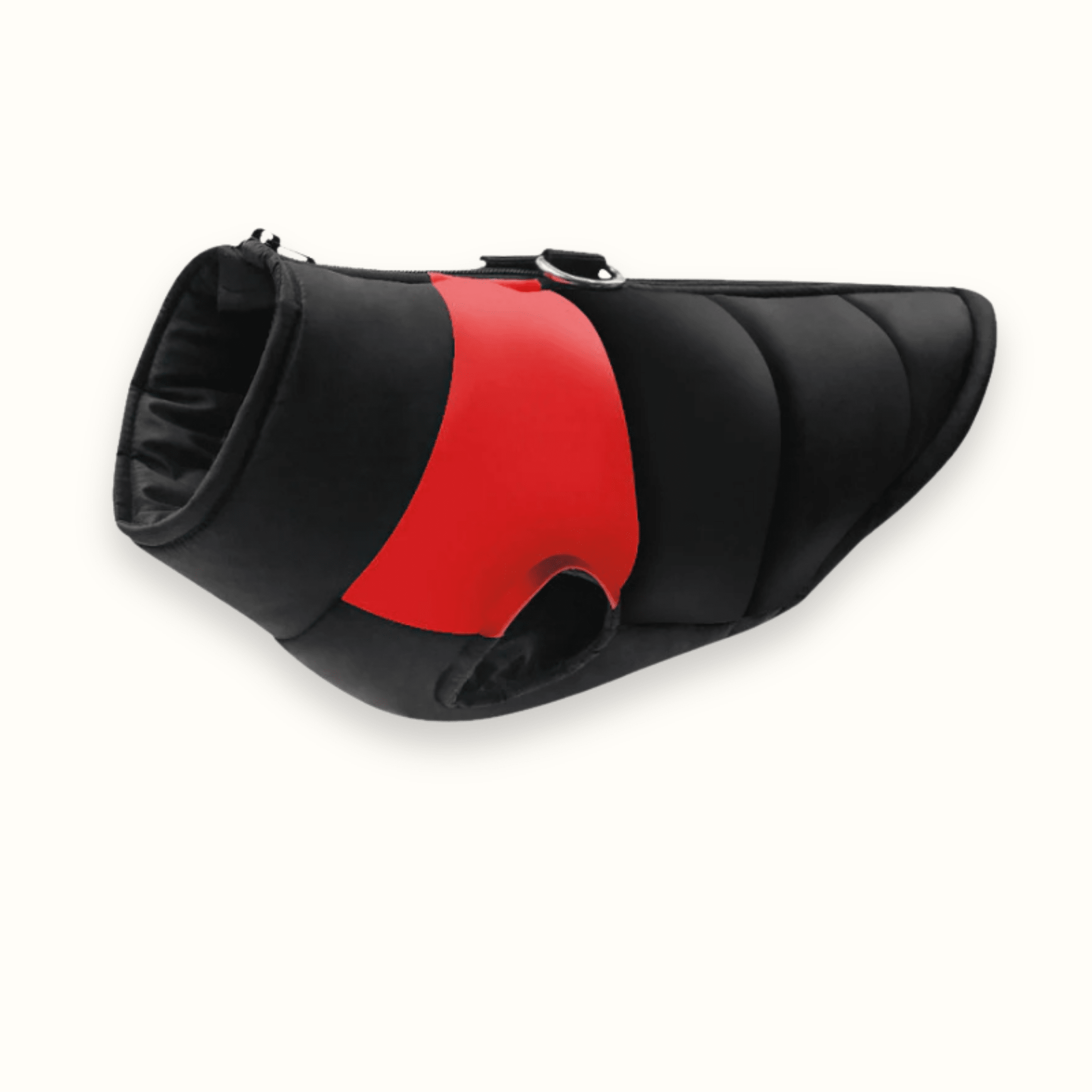 Padded Dog Coat with Zip Fastening and Built-In Lead Attachment