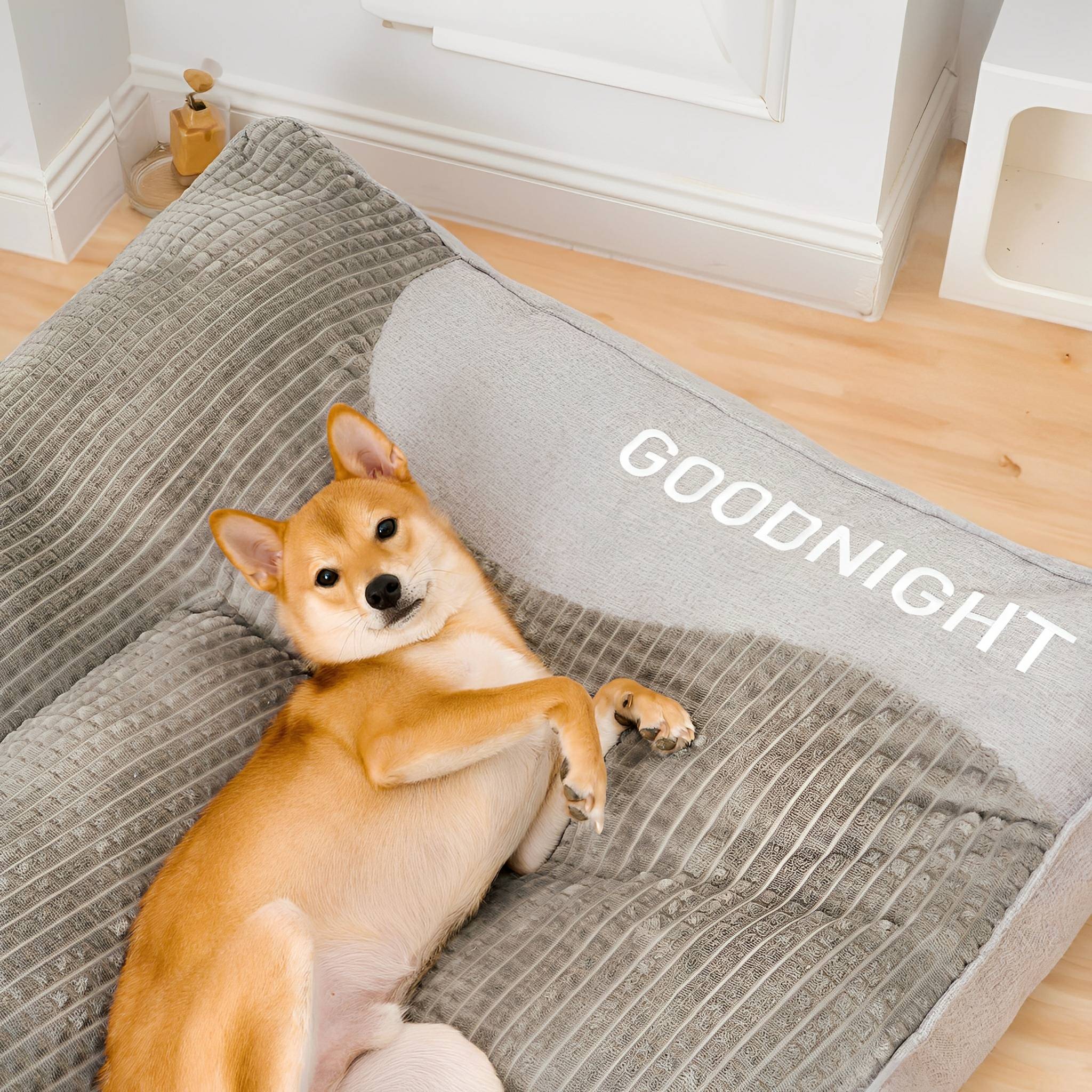 Large Dog Bed with Bolster Sides and Removable Washable Cover