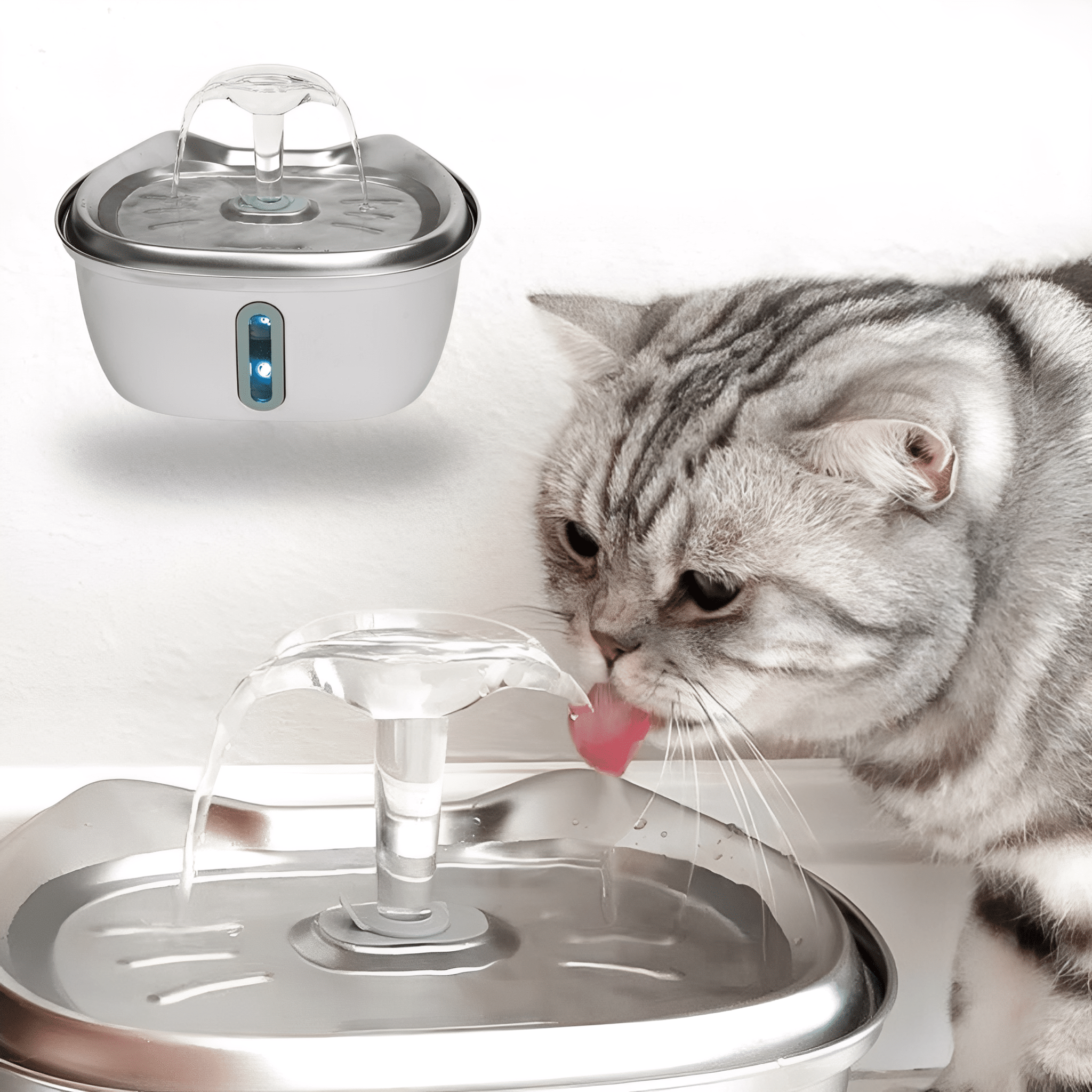 3L Stainless Steel Pet Water Fountain with Filter